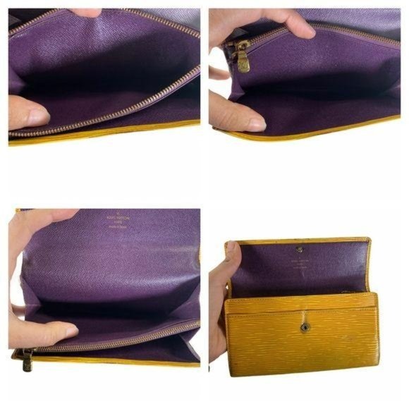 Authentic Louis Vuitton Wallet Long Portefeiulle Sarah Epi Yellow LV Vintage - Picture 3 of 12